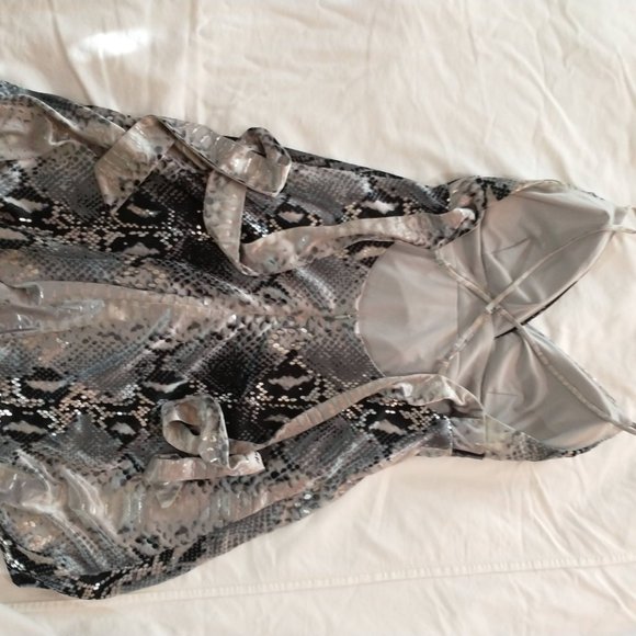 B Darlin dress 1/2 animal print black/grey/pink - Picture 3 of 8